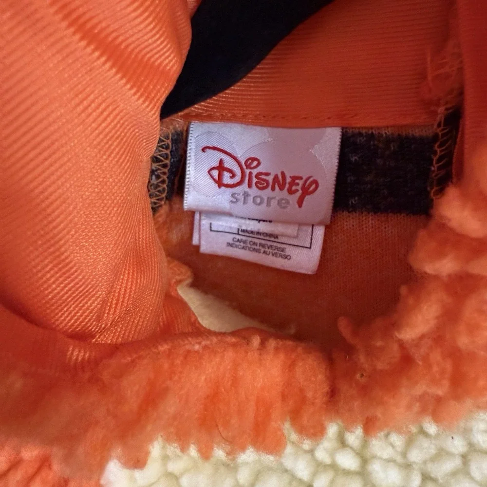 DISNEY STORE Tigger Kids Costume Size 4-6 Orange Full Body Fleece Warm Fast Ship